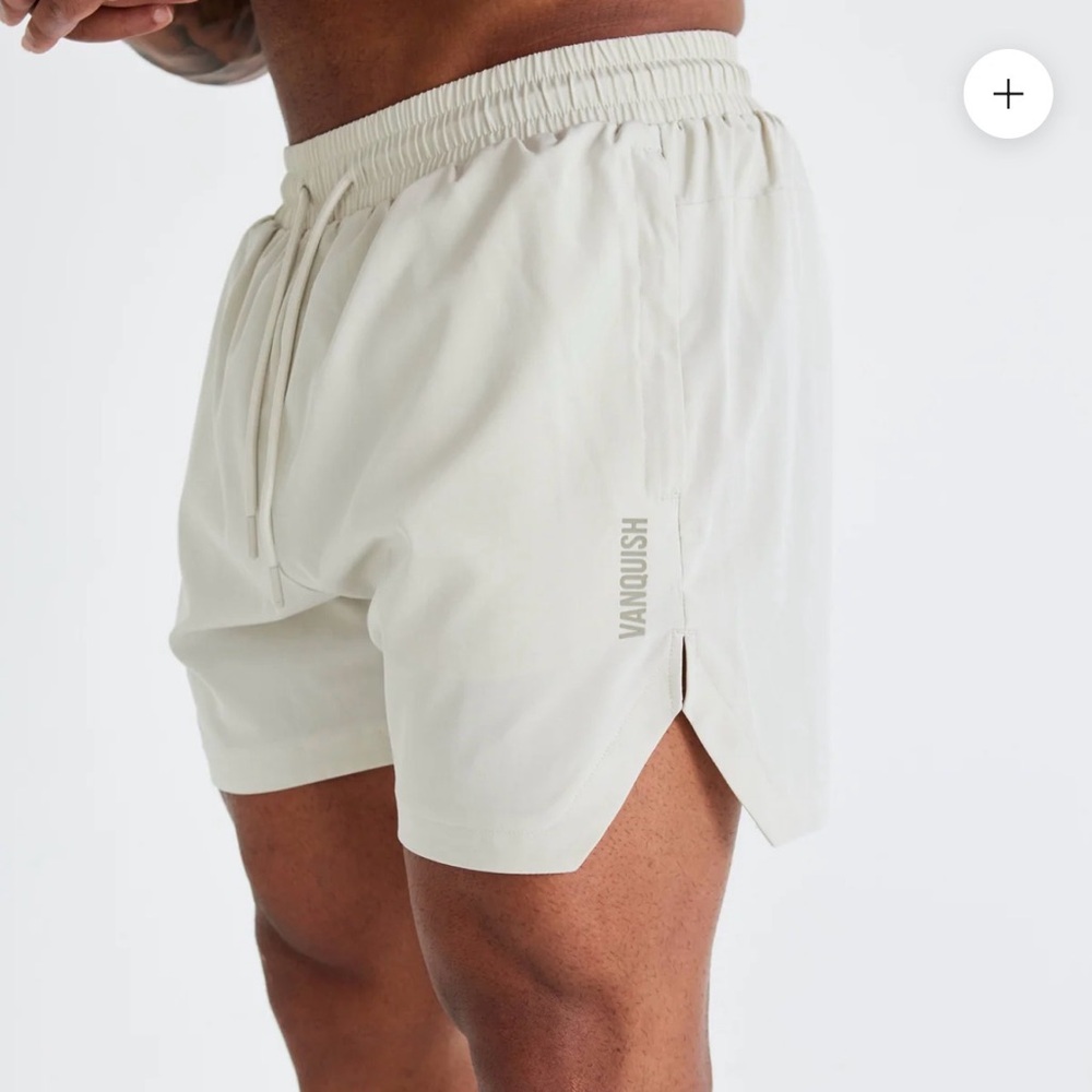 Vanquish Men's Athletic Cream Shorts